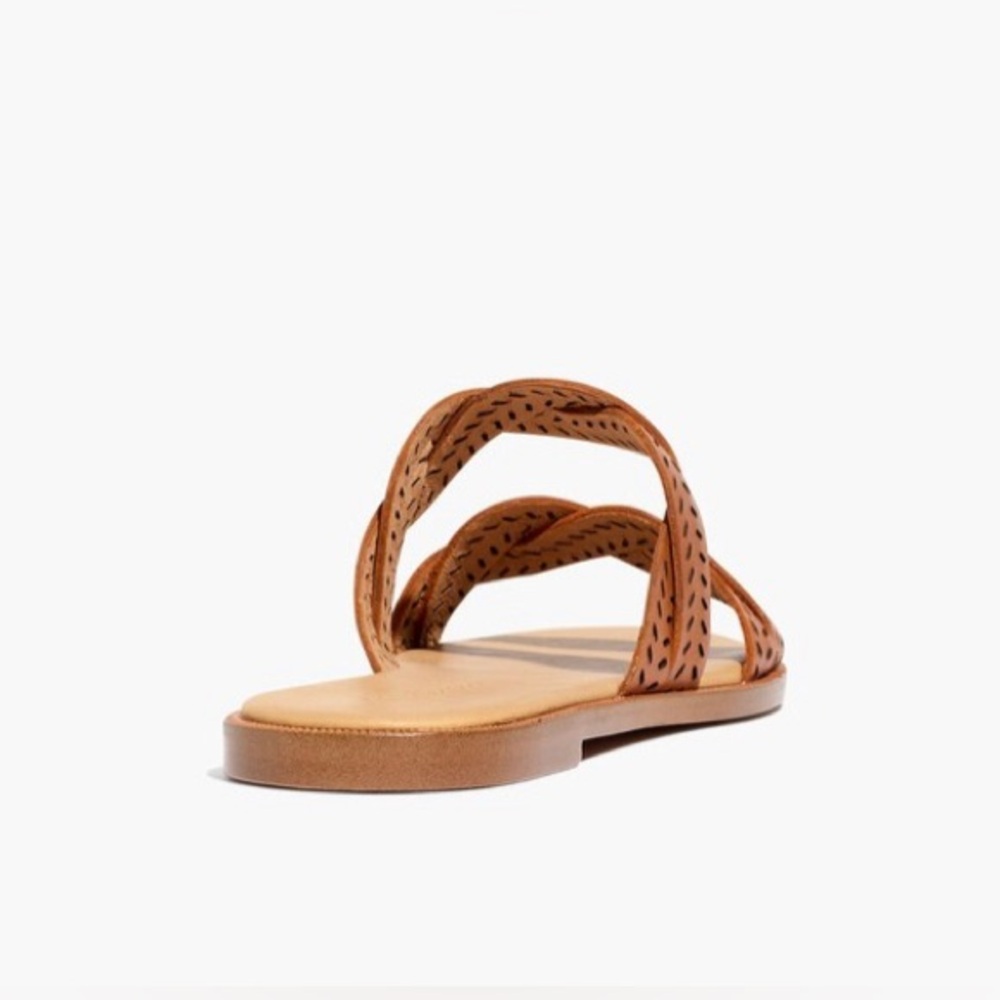 madewell The Cora Slide Sandal in Perforated Leather - Picture 3 of 7